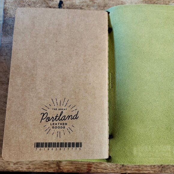 Portland Leather Large Wrap Journal Mantis Green Pebbled Unicorn Refill 9x5.5 - Picture 6 of 6